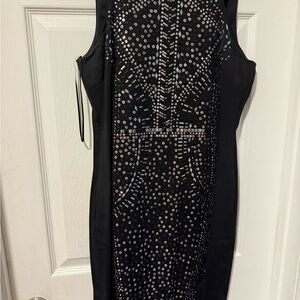 Cache Black Dress with Silver Accents